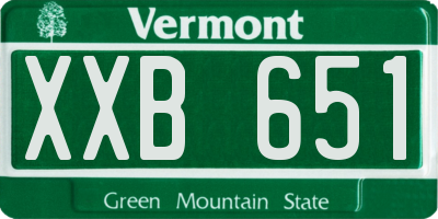 VT license plate XXB651