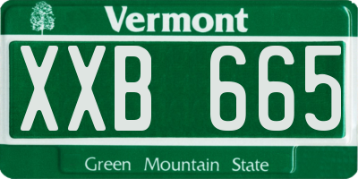VT license plate XXB665
