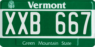 VT license plate XXB667
