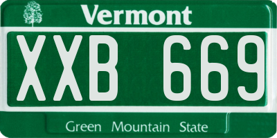 VT license plate XXB669