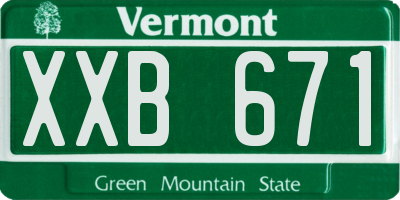 VT license plate XXB671
