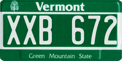VT license plate XXB672