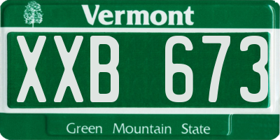 VT license plate XXB673