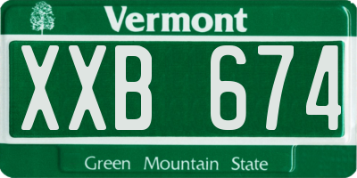 VT license plate XXB674