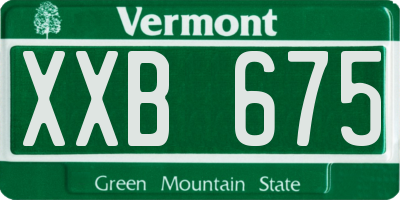 VT license plate XXB675