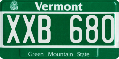 VT license plate XXB680