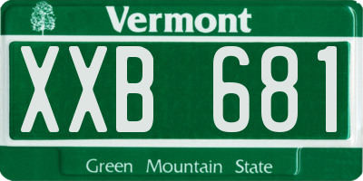 VT license plate XXB681