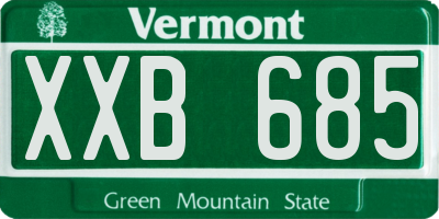 VT license plate XXB685