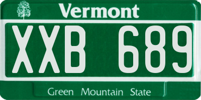 VT license plate XXB689