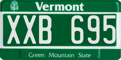VT license plate XXB695