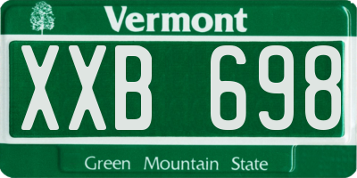 VT license plate XXB698