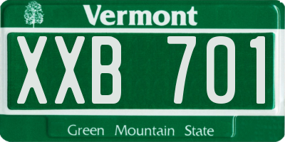 VT license plate XXB701