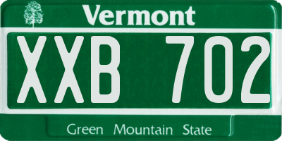VT license plate XXB702
