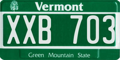 VT license plate XXB703