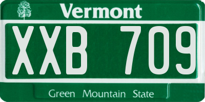 VT license plate XXB709