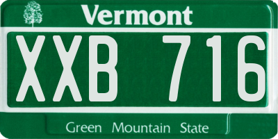 VT license plate XXB716