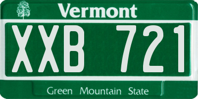 VT license plate XXB721
