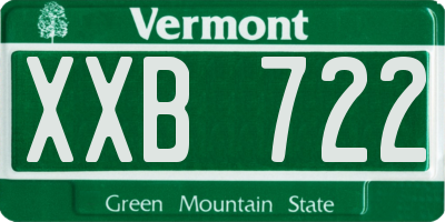 VT license plate XXB722