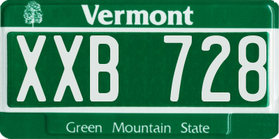 VT license plate XXB728