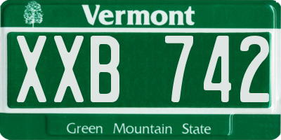 VT license plate XXB742