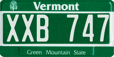 VT license plate XXB747