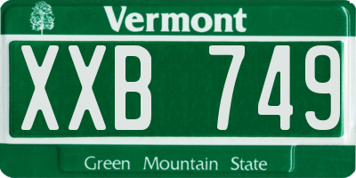 VT license plate XXB749