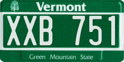 VT license plate XXB751