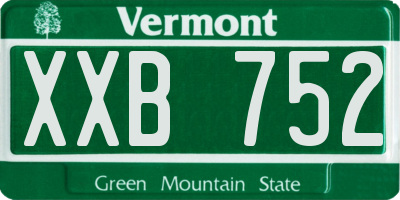 VT license plate XXB752