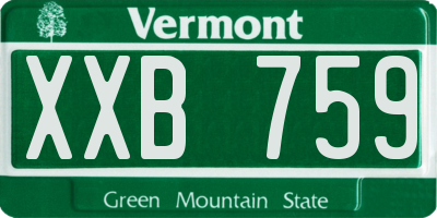 VT license plate XXB759