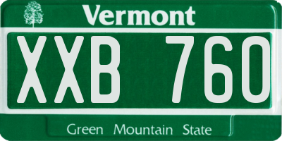 VT license plate XXB760