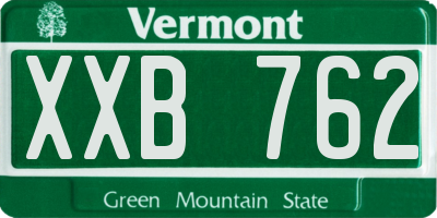 VT license plate XXB762