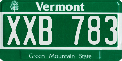 VT license plate XXB783