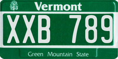 VT license plate XXB789