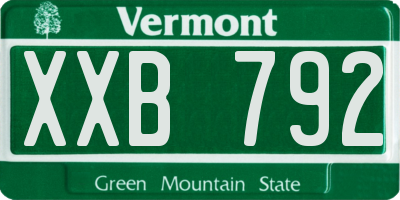 VT license plate XXB792