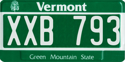 VT license plate XXB793