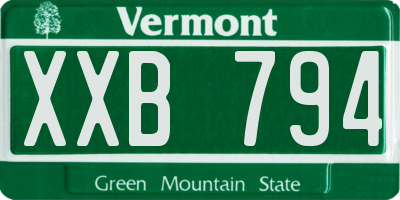 VT license plate XXB794