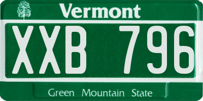 VT license plate XXB796