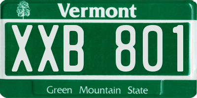 VT license plate XXB801