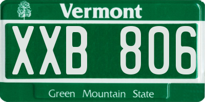 VT license plate XXB806