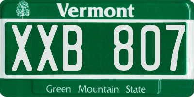 VT license plate XXB807