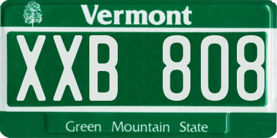 VT license plate XXB808