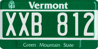 VT license plate XXB812