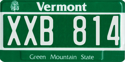 VT license plate XXB814