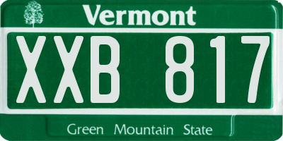 VT license plate XXB817