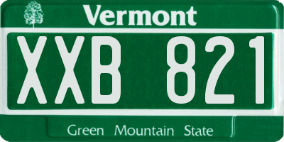VT license plate XXB821