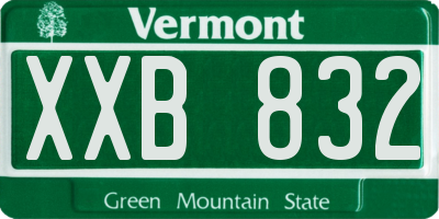 VT license plate XXB832