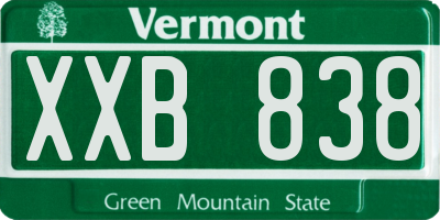 VT license plate XXB838