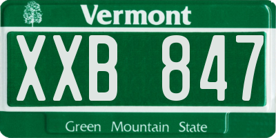 VT license plate XXB847