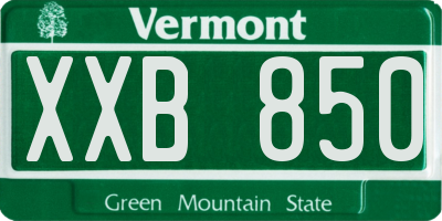 VT license plate XXB850
