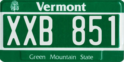 VT license plate XXB851
